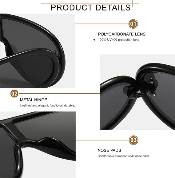 Oversized One-Piece Y2k sunglasses